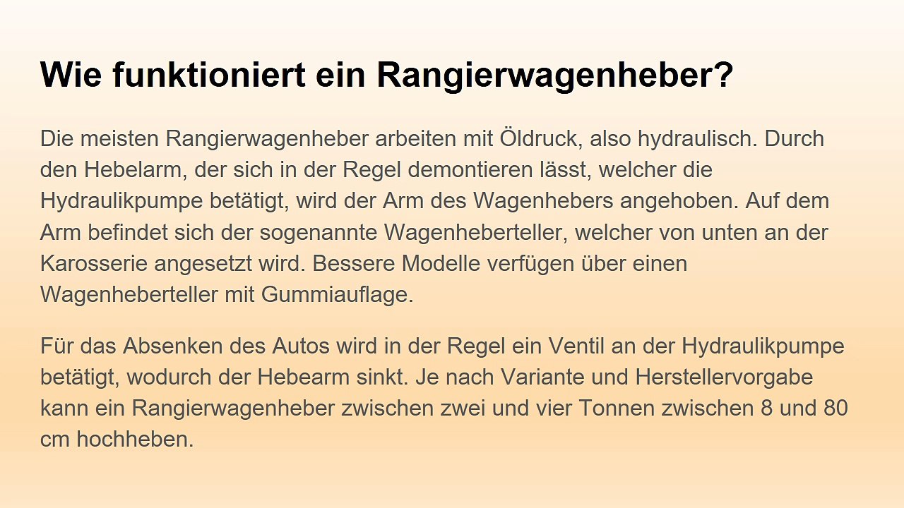 Rangierwagenheber-test