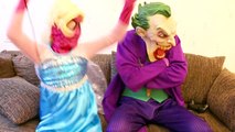 w/ Superman, Joker Is Spiderman DEAD? Frozen Elsa & Bad Baby & Freak VS Maleficent!