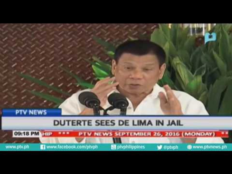 President Rodrigo Duterte sees Sen. De Lima in jail