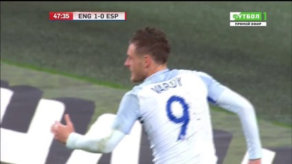 Jamie Vardy Mannequin Celebration with the England Squad - Enland 2-0 Spain