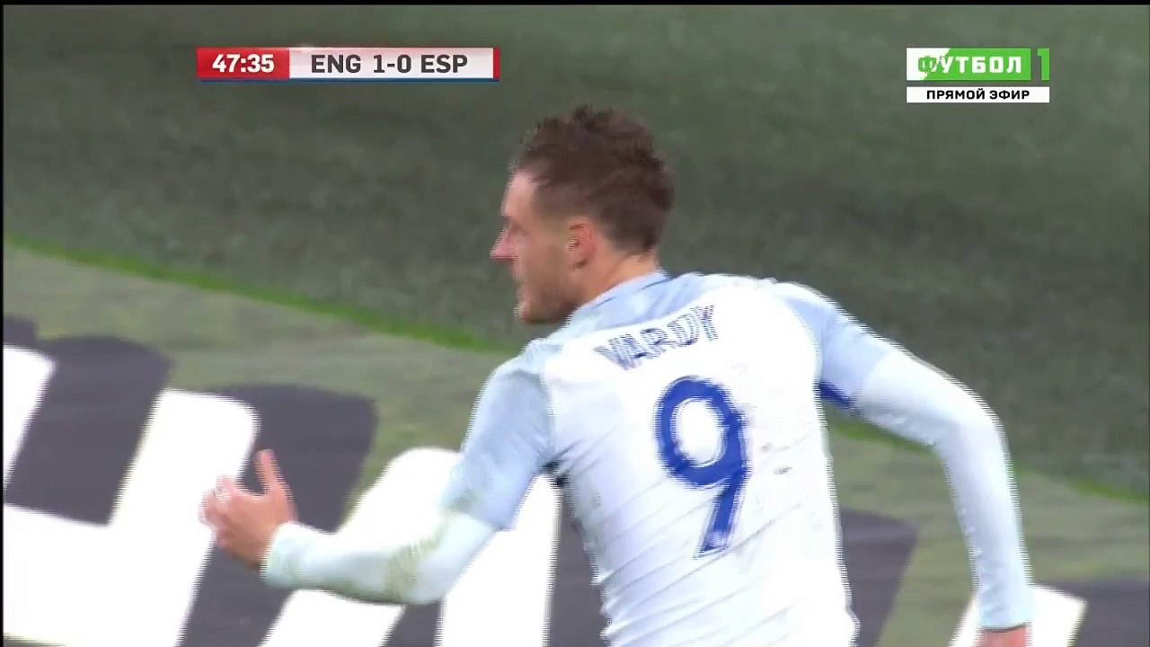Jamie Vardy Mannequin Celebration with the England Squad - Enland 2-0 Spain