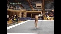 College gymnast during floor routine
