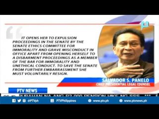 Chief Presidential legal Counsel Panelo, pinayuhan si De Lima na boluntaryo na magbitiw sa pwesto