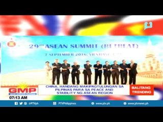 China, handang makipagtulungan sa bansa para sa peace and stability ng ASEAN region