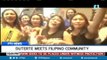Duterte meets Filipino community