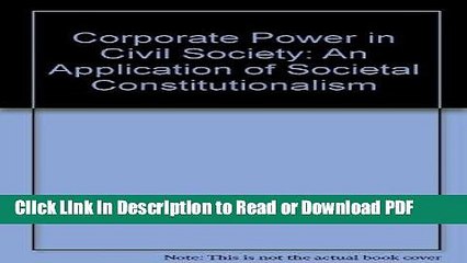 Read Corporate Power in Civil Society Free Books