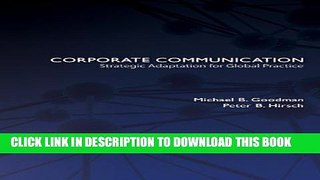 Best Seller Corporate Communication: Strategic Adaptation for Global Practice Free Download