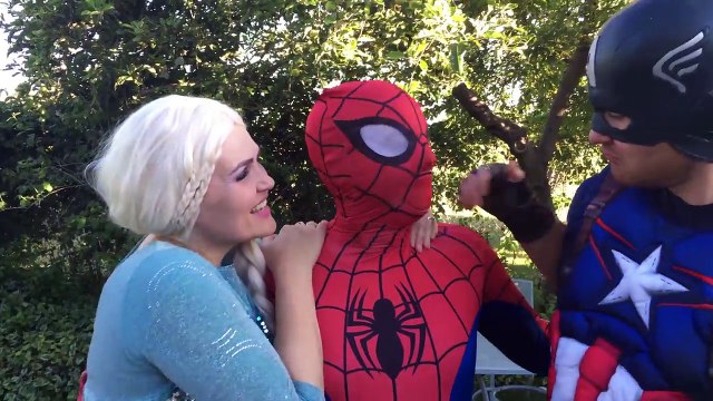 Frozen Elsa Shrinks Spiderman With Shrink Ray Toy Gun + Fun Superhero In Real Life In 4K
