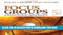 [PDF] Focus Groups: A Practical Guide for Applied Research Full Online