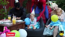 #Spiderman Frozen Elsa CAKE PRANK! vs Joker Big Butt Spiderman Car Scare! IRL Superhero Fun