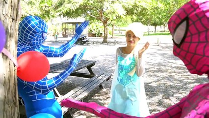 Frozen Elsa Turns into SUPERHEROES! Spiderman VS The Mad Scientist & Bad Elsa