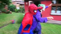 Spiderman VAMPIRE TOILET ATTACK! w/ Frozen Elsa Joker Maleficent Anna Toys! Superheroes Fun IRL