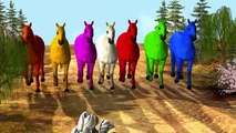 3D Horse Colours Songs | Colours Rhymes For Children | Gorilla Rhymes | Dinosaurs For Kids