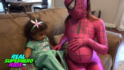Pink SpiderGirl Pregnant vs Doctor vs Joker vs Spiderman vs Frozen Elsa Funny SuperHero Movie