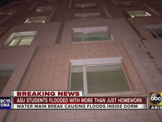 ASU dorm floods with water, into street