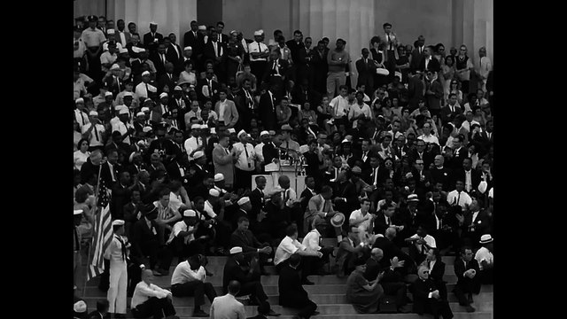 Martin Luther King Jr delivering speech at Lincoln Memorial ~ FREE Video ~ #44604804