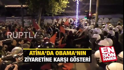 Atina'da Obama'nın ziyaretine karşı gösteri
