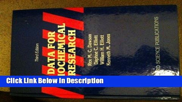 [PDF] Data for Biochemical Research [Download] Online