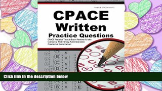 Fresh eBook  CPACE Written Practice Questions: CPACE Practice Tests   Exam Review for the