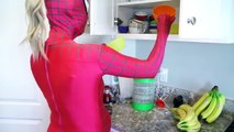 Pink Spidergirl Pregnant MORNING ROUTINE GODZILLA VS Batman VS Joker VS Werewolf VS Venom SUPERHERO