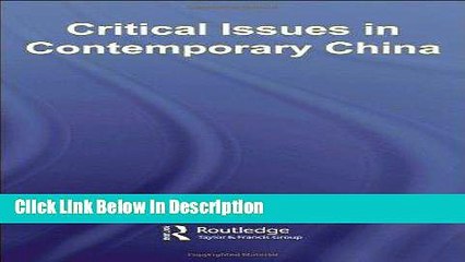 [Download] Critical Issues in Contemporary China [PDF] Online