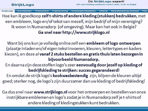 Zelf kleding bedrukken Numansdorp