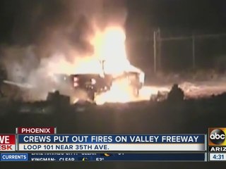 Crews put out car fire on the Loop 101 near 35th Avenue