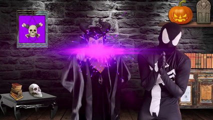 Spiderman & Frozen Elsa vs Voodoo Prank w Maleficent & Venom - Superhero fun in Real Life