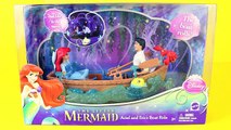 Elsa Kisses Eric!!! Ariel and Prince Eric Little Mermaid Disney Boat, Frozen Doll DisneyCarToys