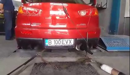 Mitsubishi Evo X Dyno Anti Lag - Big Backfire Flame