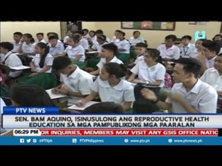 Sen. Bam Aquino, isinusulong ang Reproductive Health Education sa mga pambulikong mga paaralan