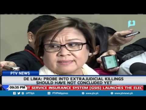 Sen. De Lima: Probe into extrajudicial killings should have not concluded yet