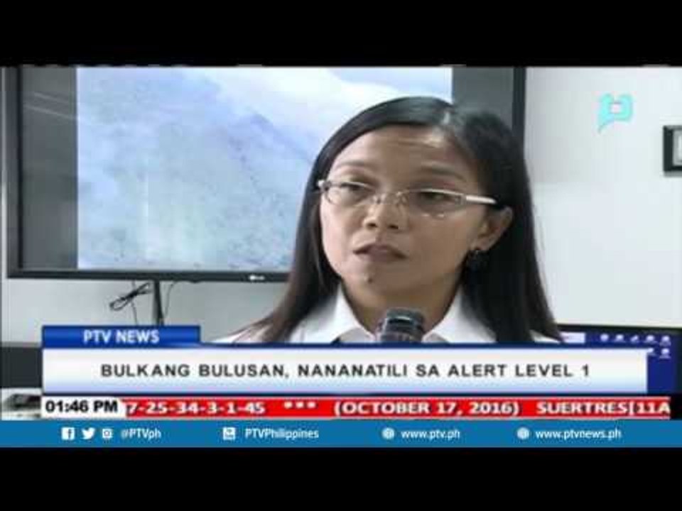 Bulkang bulusan, nananatili sa Alert Level 1