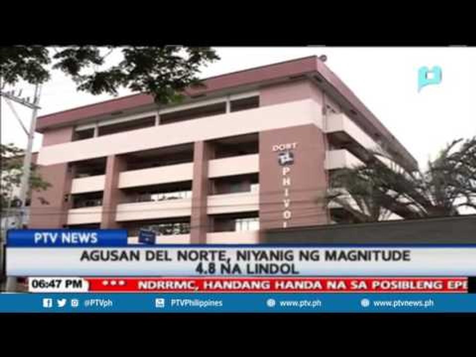 Agusan Del Norte, niyanig ng magnitude 4.8 na lindol