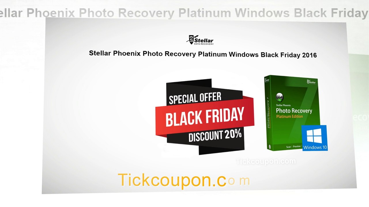 20% OFF Stellar Phoenix Photo Recovery Platinum Windows Black Friday 2016