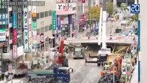 Japon L’avenue effondrée rouverte à la circulation en 7 jours chrono