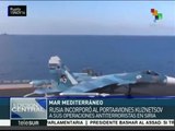 Rusia incorpora al portaaviones Kuznetsov a sus operaciones en Siria