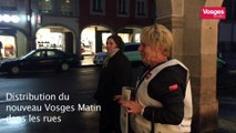 Distribution du nouveau Vosges Matin dans les rues de Remiremont