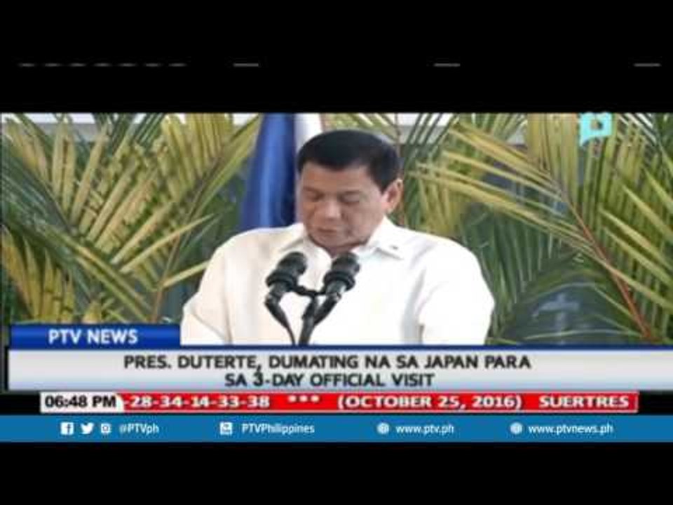 Pangulong Duterte, dumating na sa Japan para sa 3-Day Official Visit