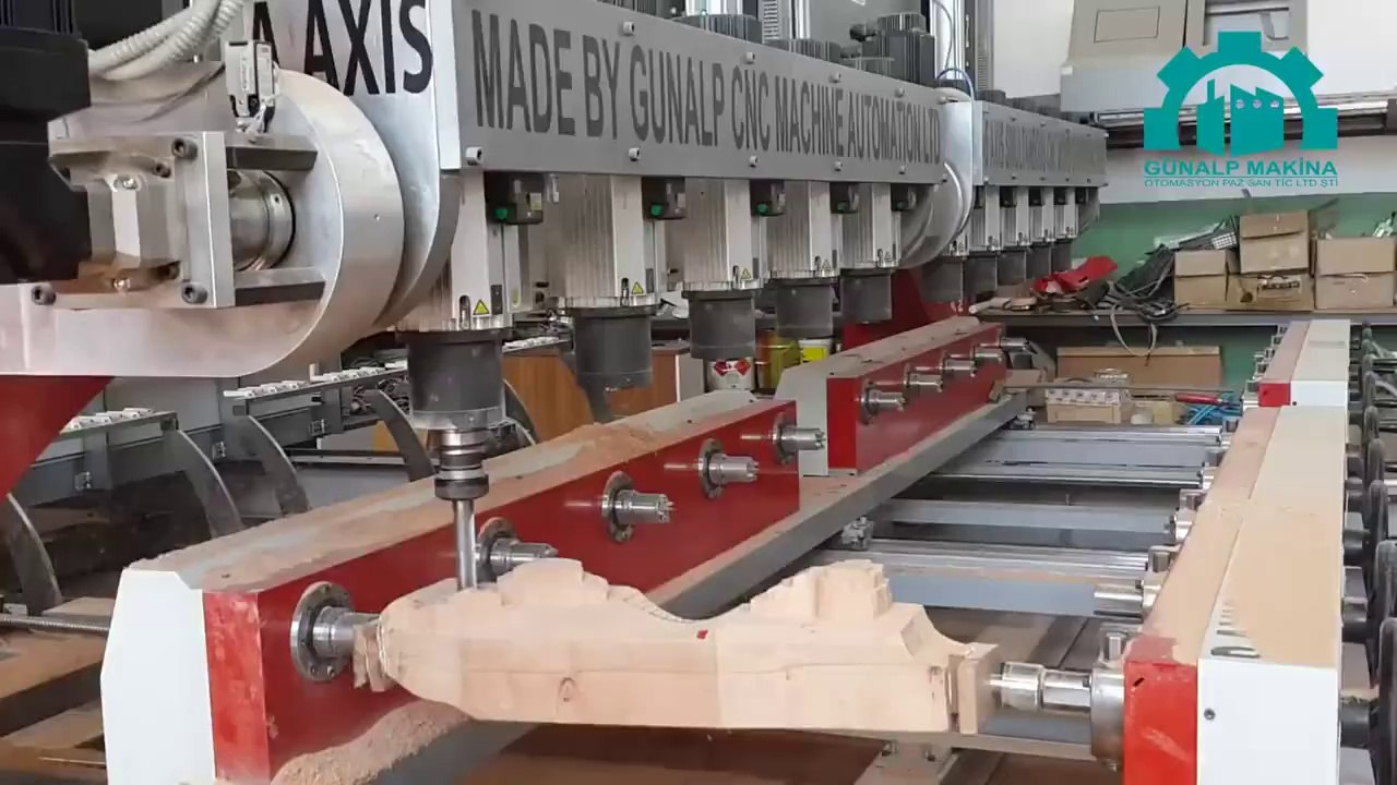 5 Eksen 10 Kafa Eşzamanlı Cnc Ahşap İşleme Merkezi