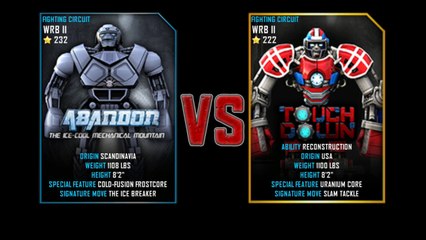 Lets play Real Steel World Robot Boxing II - ABANOON vs TOUCHDOWN