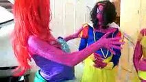 Disney Princess MEGA Pregnancy Spiderman vs Joker w Belle Ariel Snow White Fun Superheroes