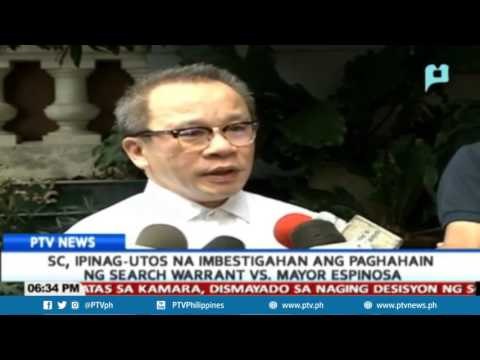 SC, ipinag-utos na imbestigahan ang paghahain ng search warrant vs. Mayor Espinosa