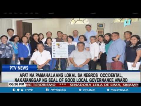 4 na Pamahalaang lokal sa Negros Occidental, nakatanggap ng Seal of Good Local Governance Award