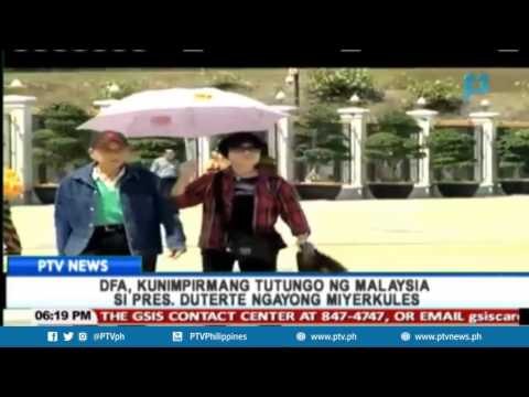 DFA, kinumpirmang tutungo ng Malaysia si Pangulong Duterte ngayong Miyerkules