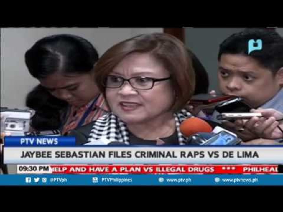 Jaybee Sebastian files criminal raps vs De Lima