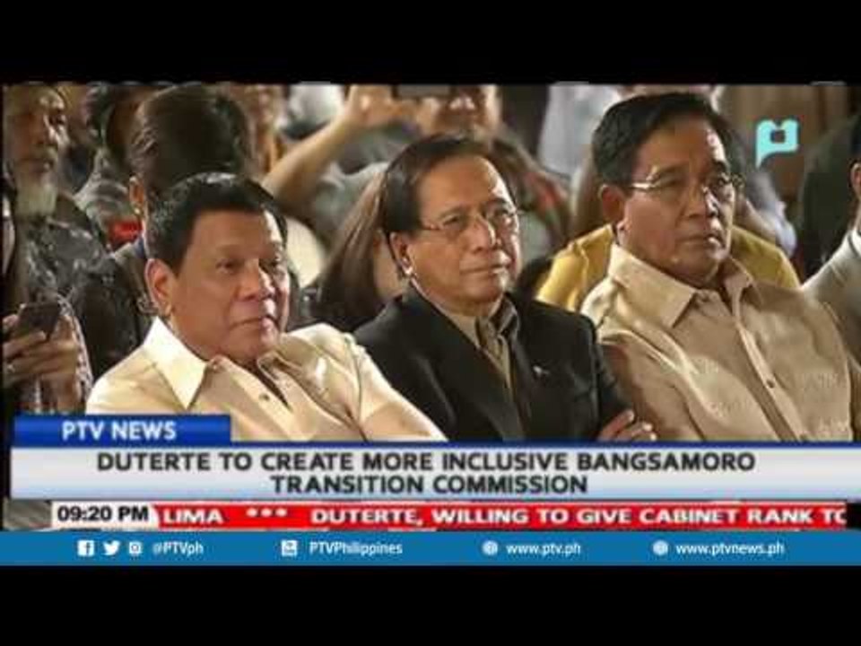 Duterte to create more inclusive Bangsamoro transition commission