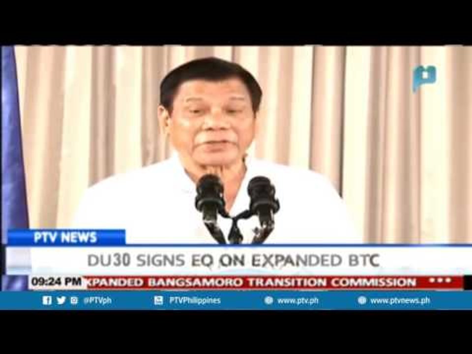 Duterte signs EO on expanded BTC