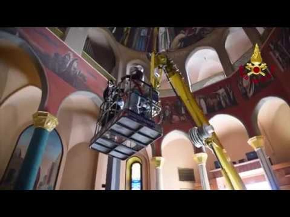 Cascia - Terremoto, recupero opere d'arte in Santa Rita (16.11.16)