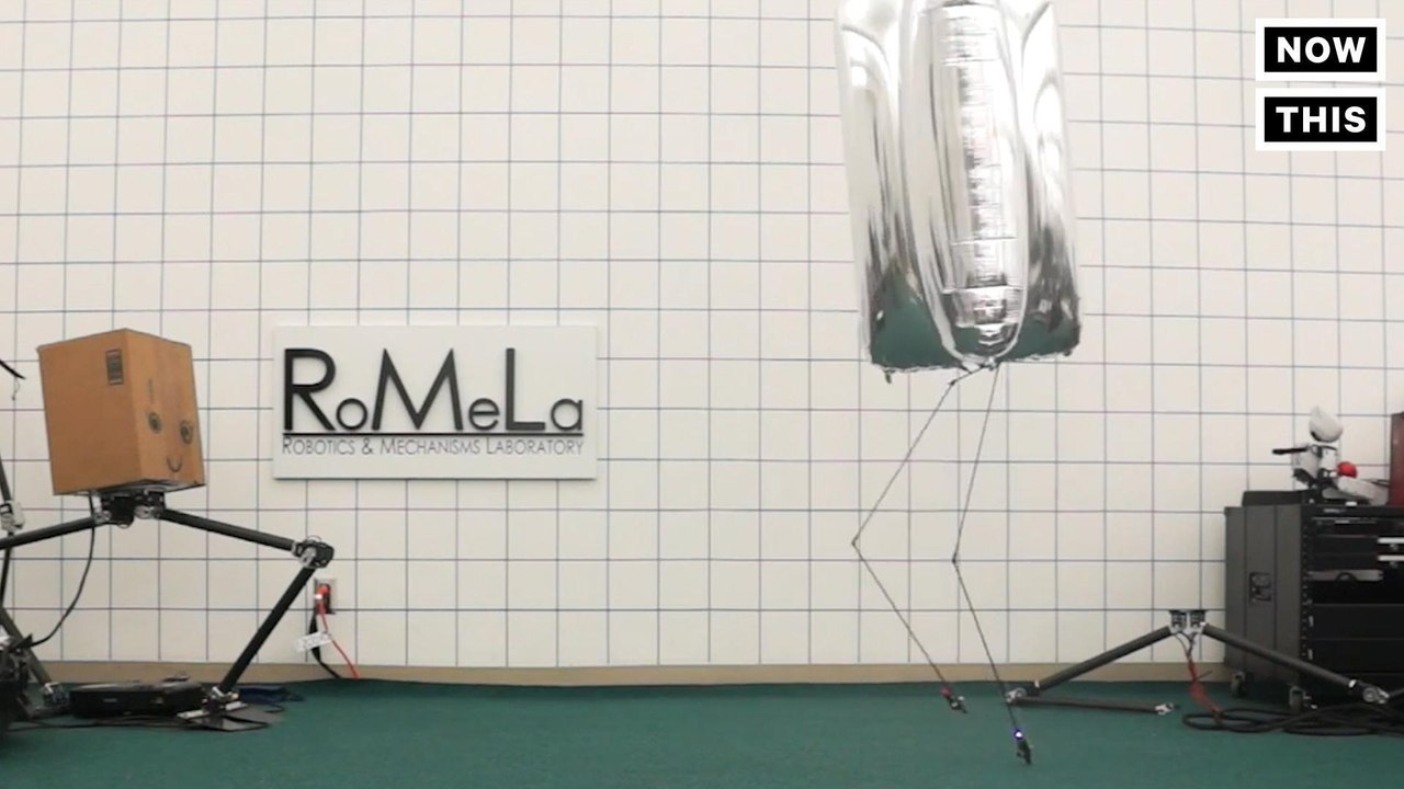 This Robot Is A Helium Balloon With Robotic Legs Attached